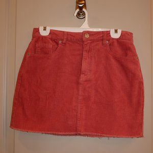 Corduroy Salmon Mini Skirt NWT - Size S